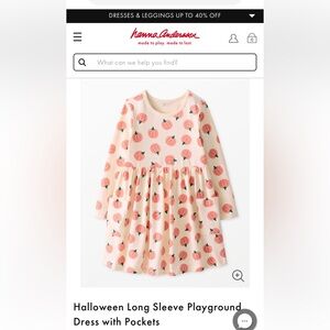 NWT - Hanna Andersson - Halloween Long Sleeve Playground Dress with Pockets - 3T